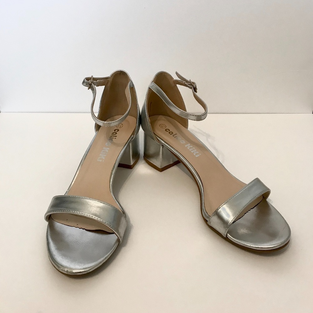 Silver Block Heel/Sandals